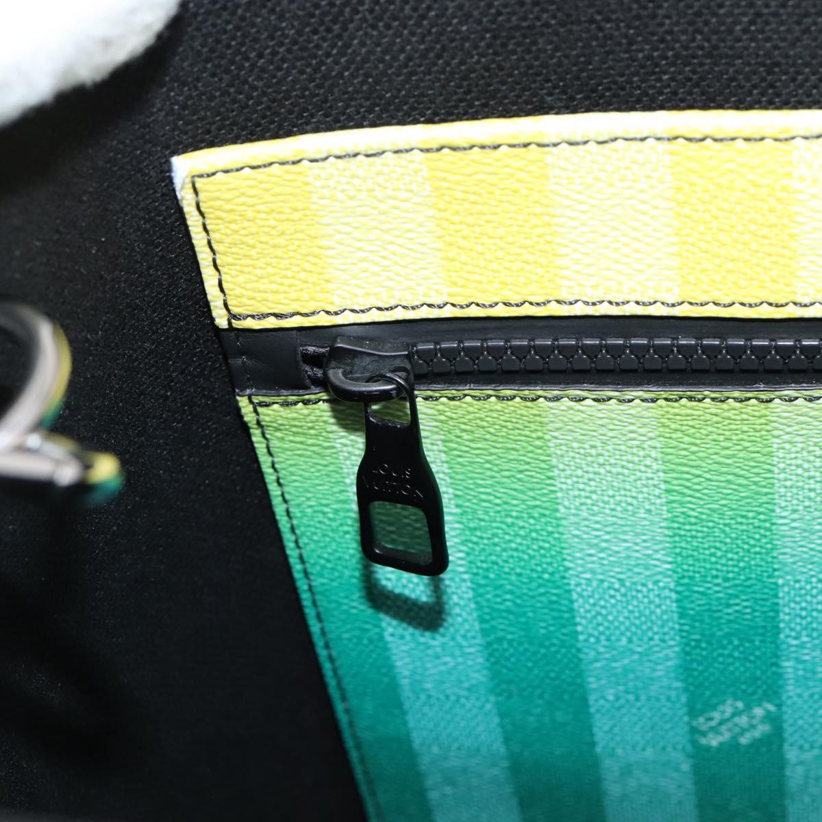 LOUIS VUITTON Damier Stripe Weekend Tote PM Bag Green M59919 LV Auth 204811A
