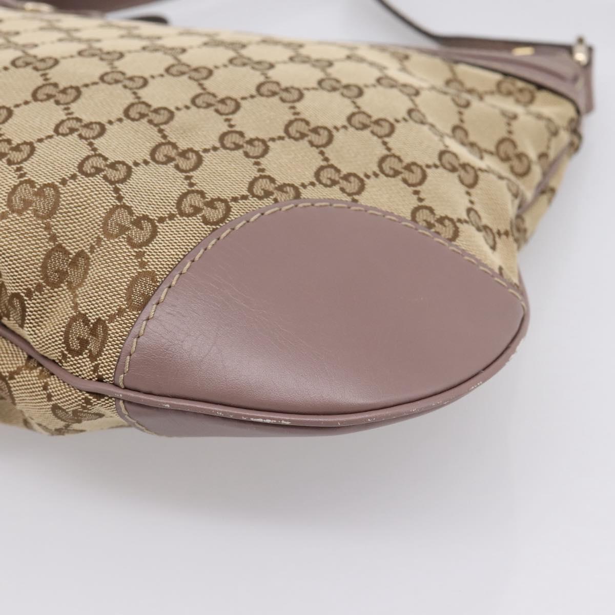 GUCCI GG Canvas Mayfair Shoulder Bag Beige Gold 257065 Auth 204812