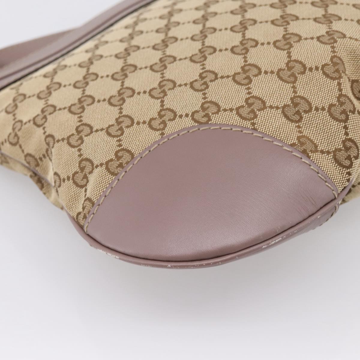 GUCCI GG Canvas Mayfair Shoulder Bag Beige Gold 257065 Auth 204812