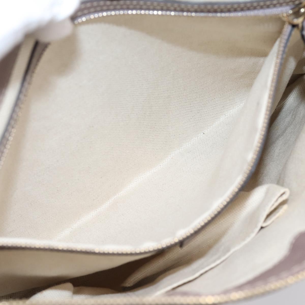 GUCCI GG Canvas Mayfair Shoulder Bag Beige Gold 257065 Auth 204812