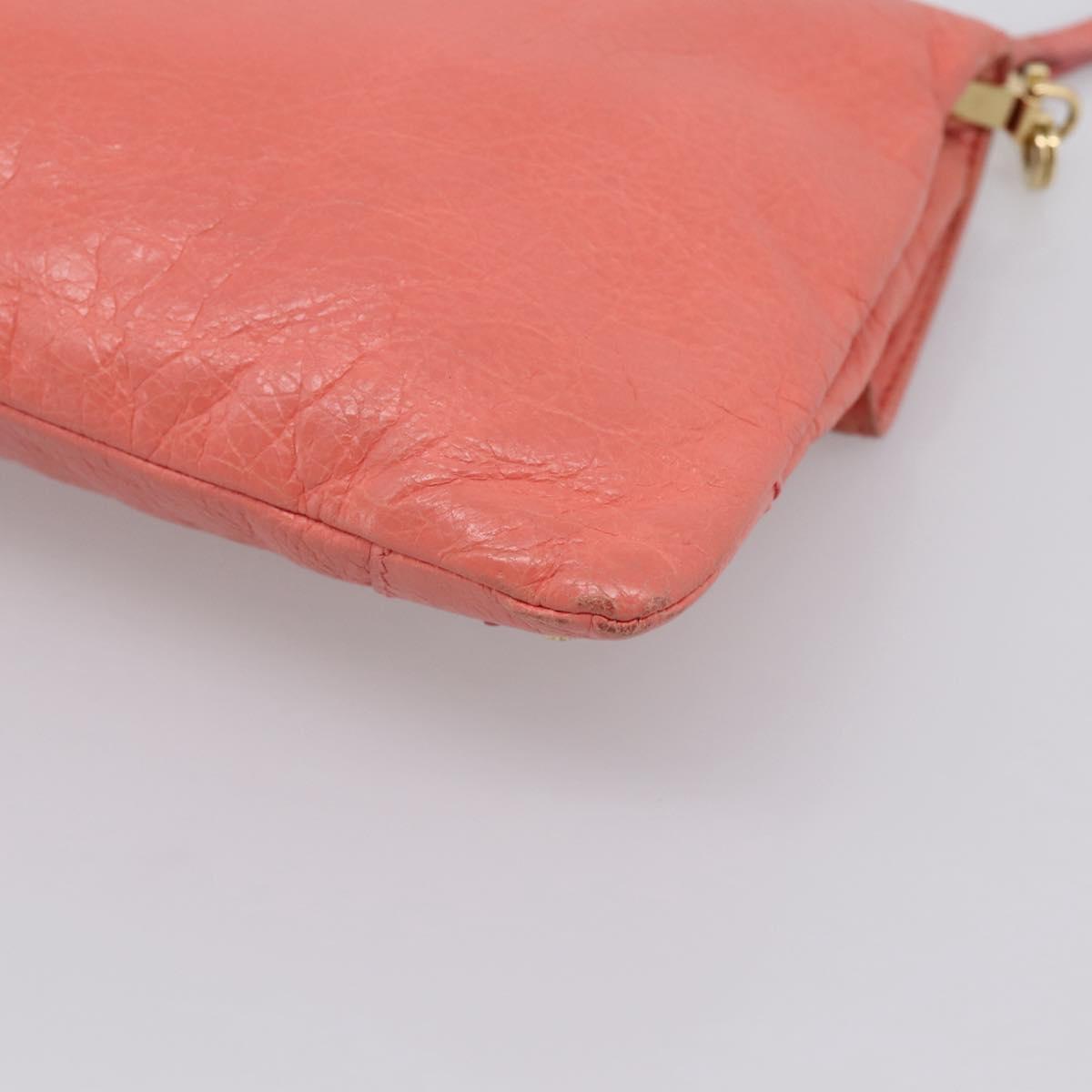 BALENCIAGA Giant Envelope Shoulder Bag Leather Pink Gold Auth 204813A