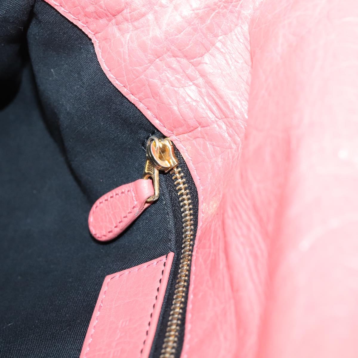 BALENCIAGA Giant Envelope Shoulder Bag Leather Pink Gold Auth 204813A