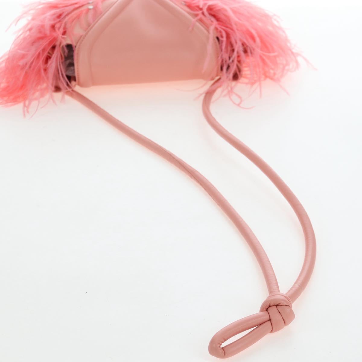 BOTTEGA VENETA Shoulder Bag Leather Pink Silver Auth 204816M