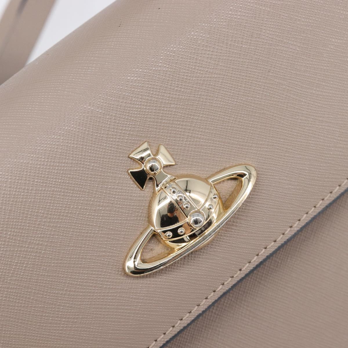 Vivienne Westwood Hand Bag Leather 2way Gray Gold Auth 204819V