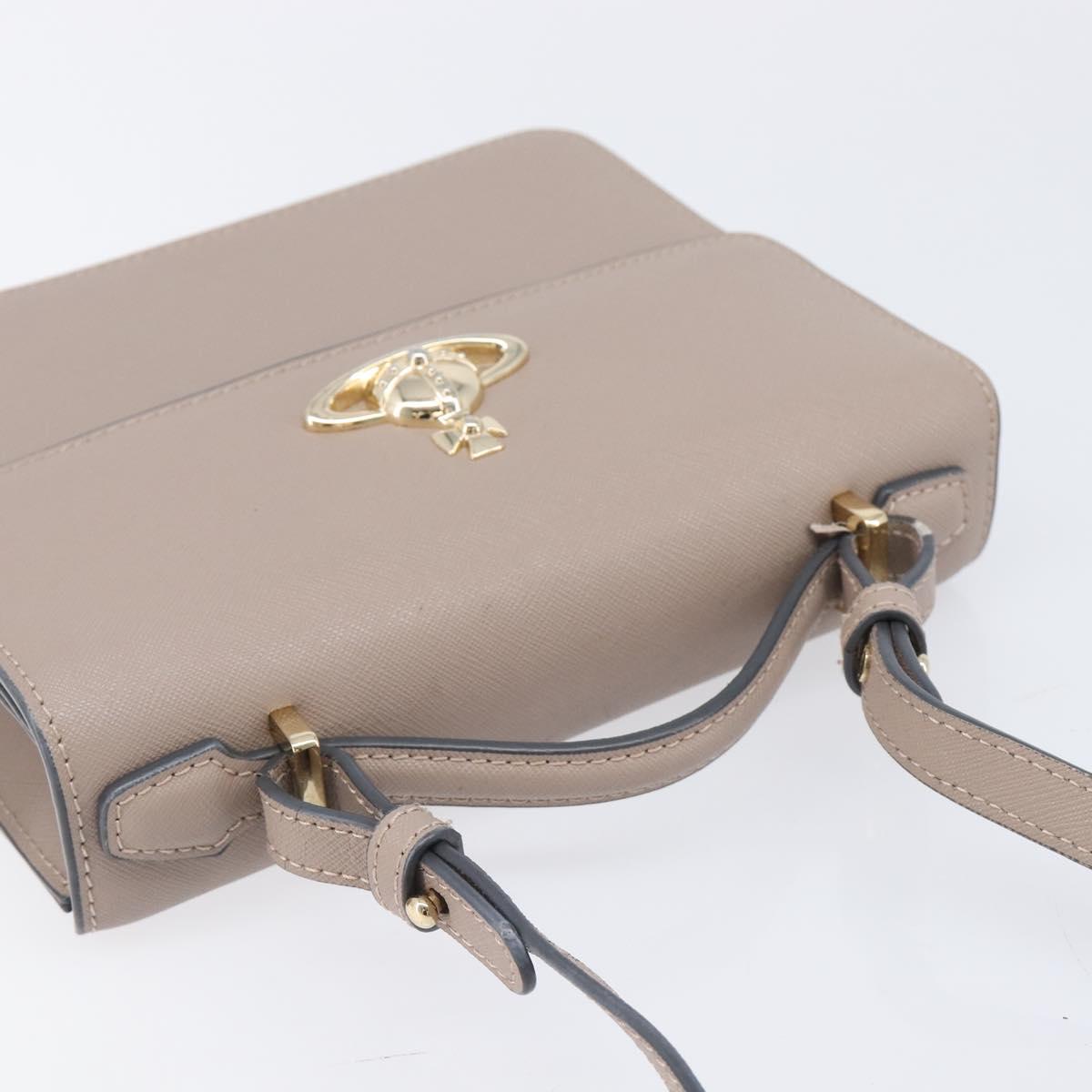 Vivienne Westwood Hand Bag Leather 2way Gray Gold Auth 204819V