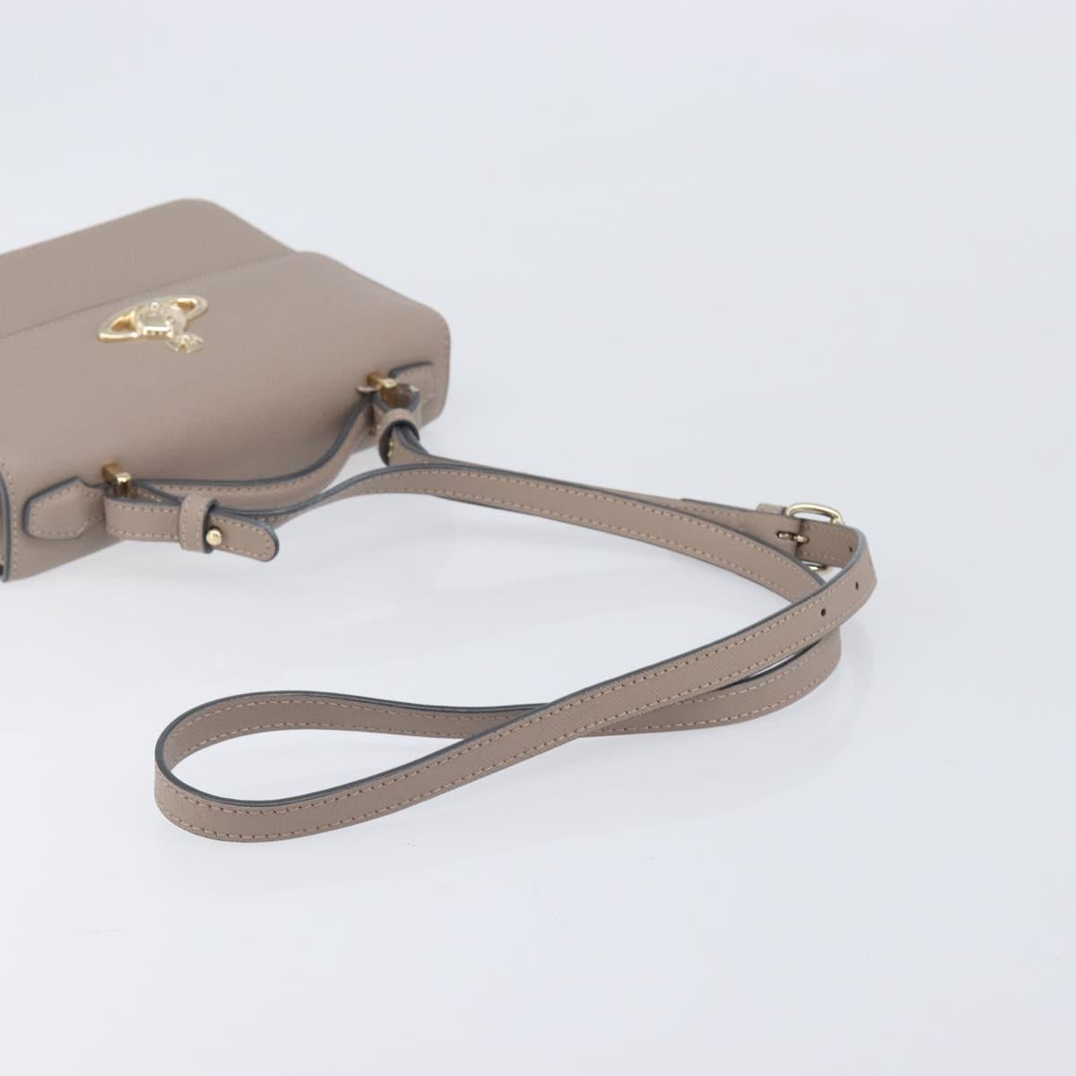 Vivienne Westwood Hand Bag Leather 2way Gray Gold Auth 204819V