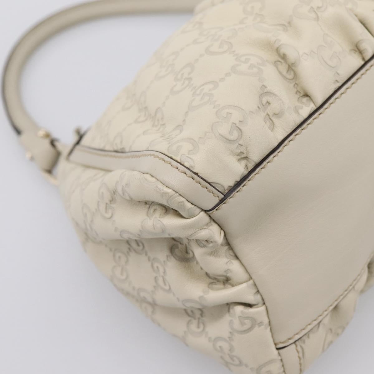 GUCCI GuccissimaGG Abbey Shoulder Bag Leather Ivory Gold 190525 Auth 204823V