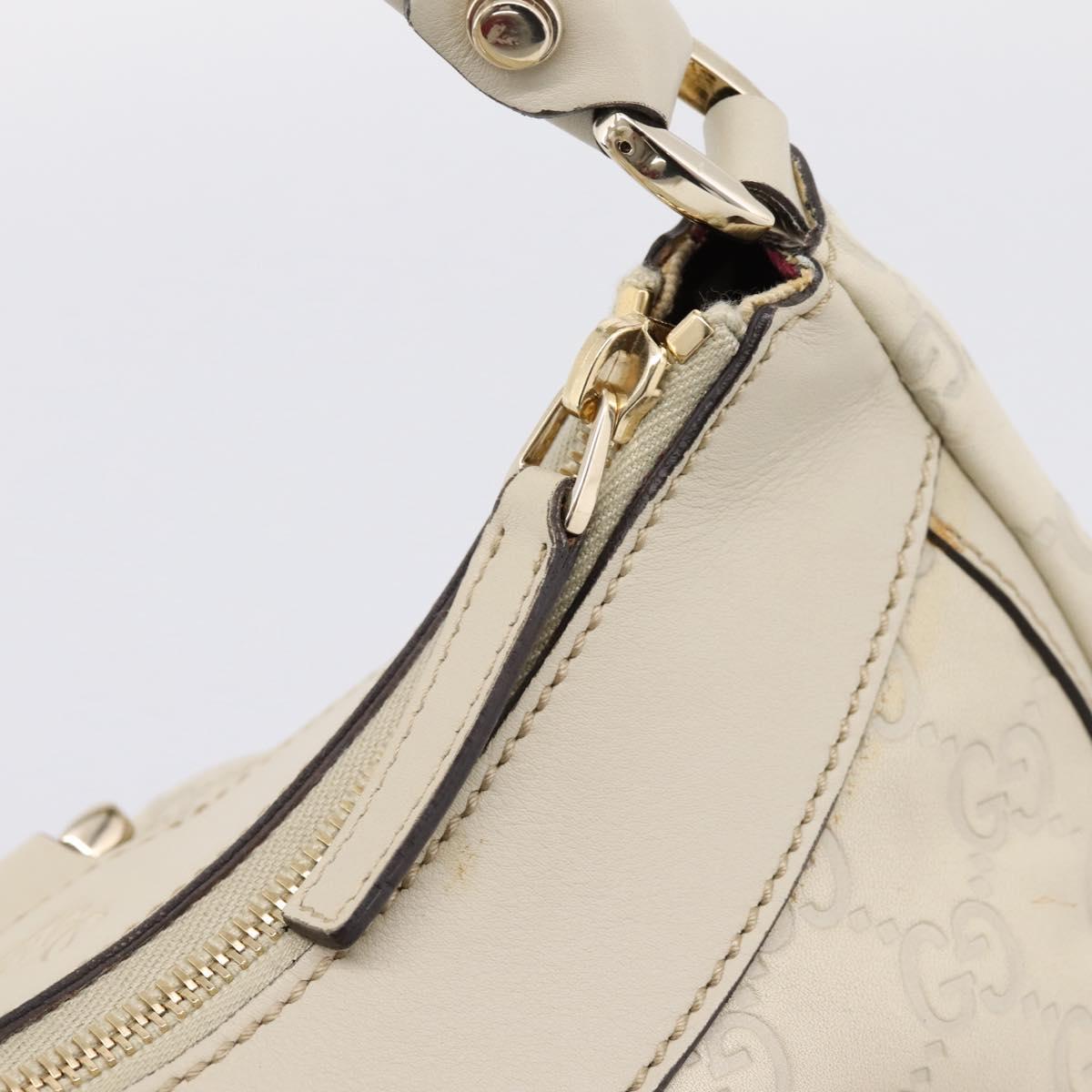 GUCCI GuccissimaGG Abbey Shoulder Bag Leather Ivory Gold 190525 Auth 204823V