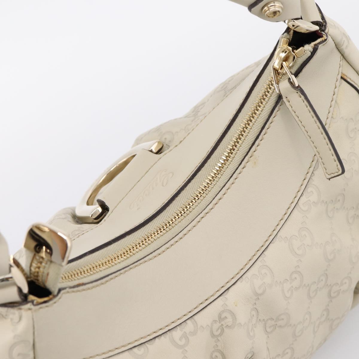 GUCCI GuccissimaGG Abbey Shoulder Bag Leather Ivory Gold 190525 Auth 204823V