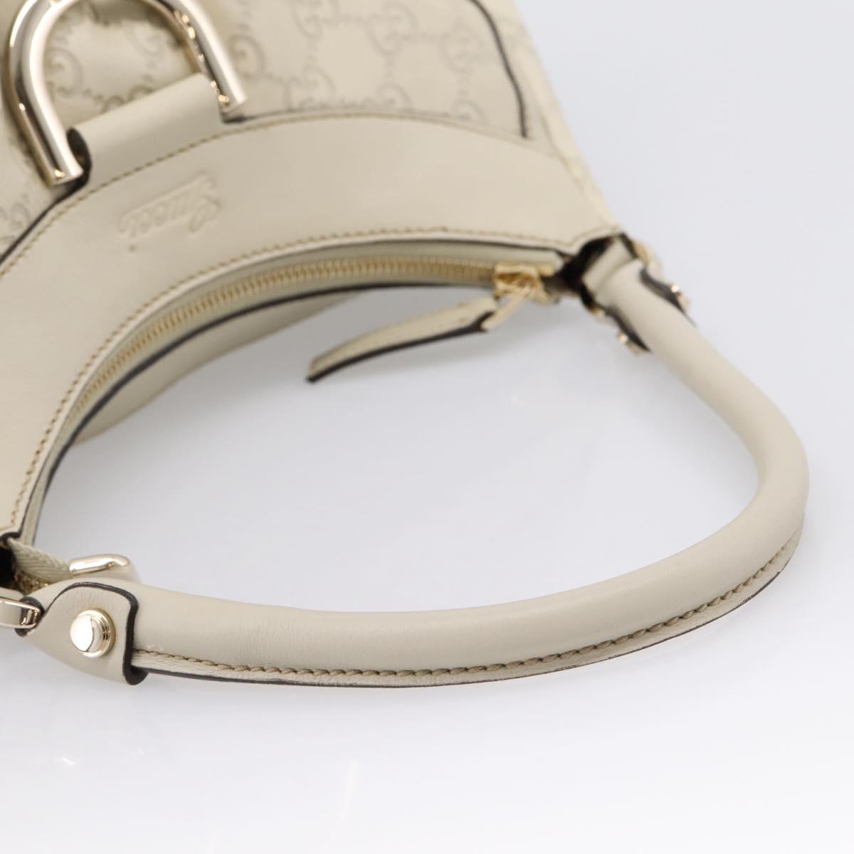 GUCCI GuccissimaGG Abbey Shoulder Bag Leather Ivory Gold 190525 Auth 204823V