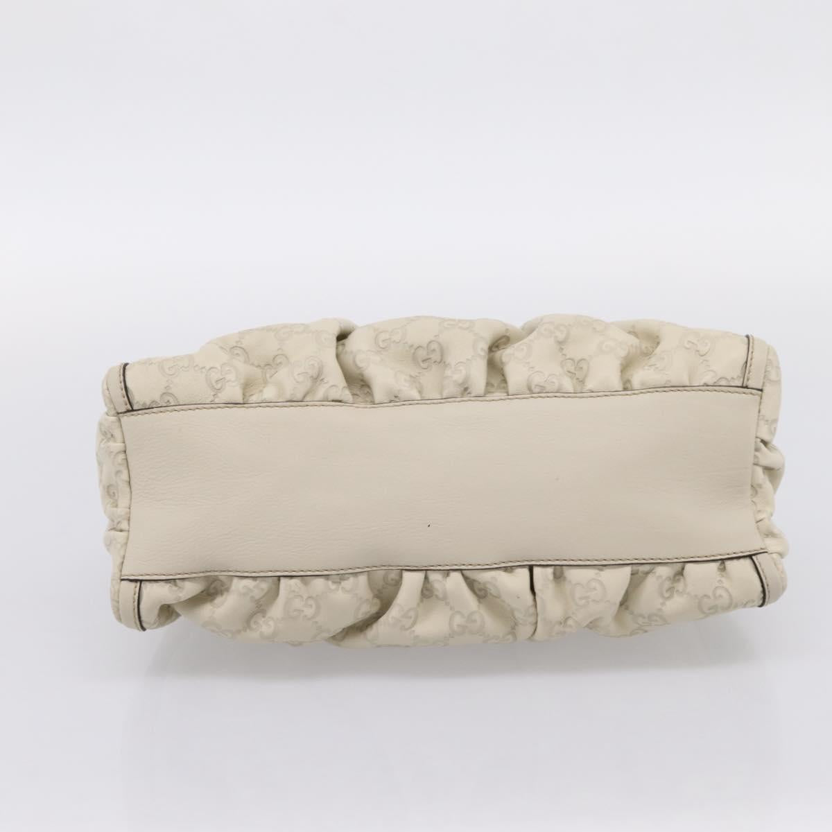GUCCI GuccissimaGG Abbey Shoulder Bag Leather Ivory Gold 190525 Auth 204823V