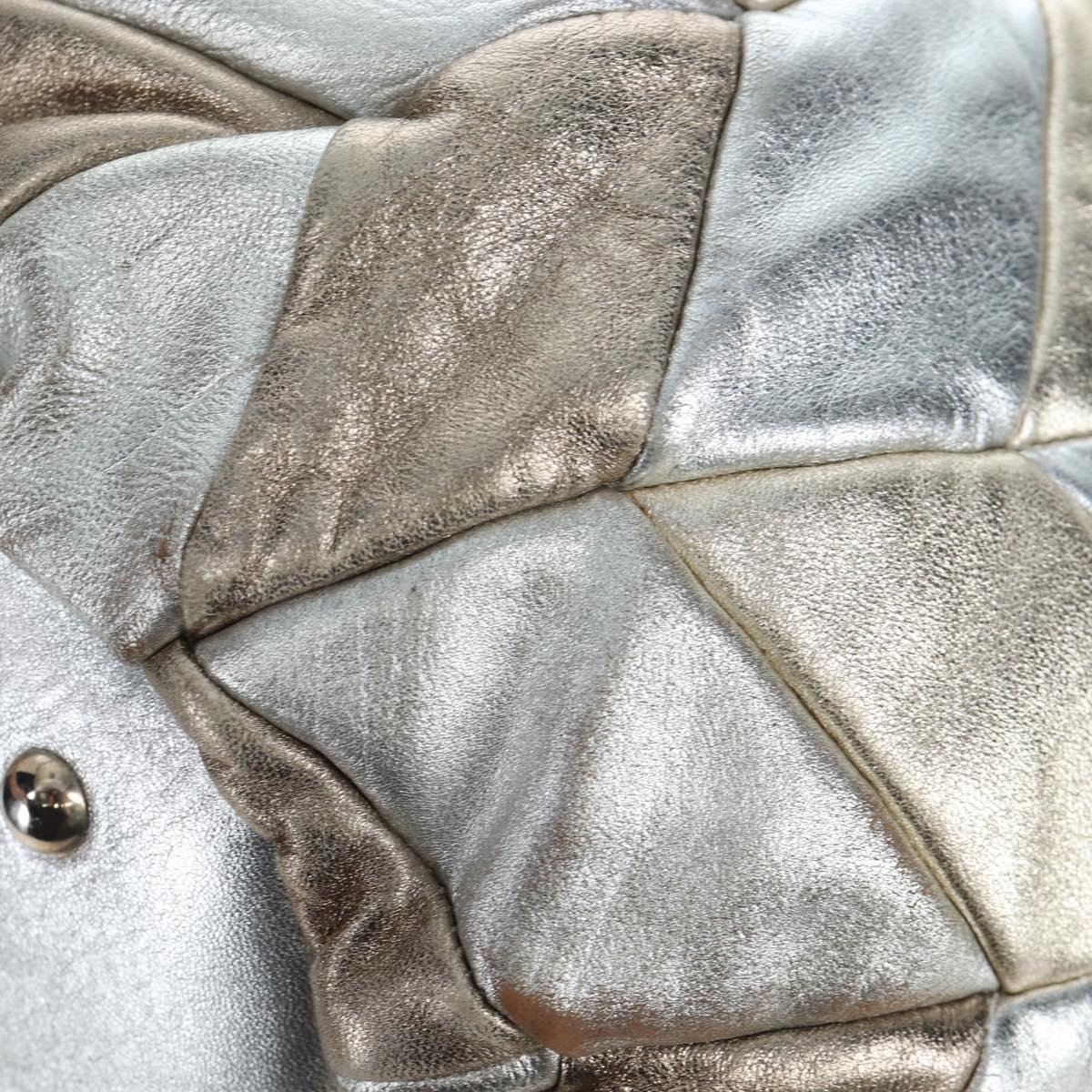 Miu Miu Hand Bag Leather 2way Silver Auth 204825A