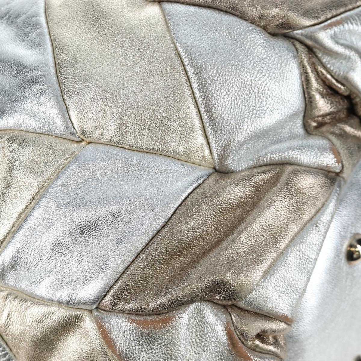 Miu Miu Hand Bag Leather 2way Silver Auth 204825A