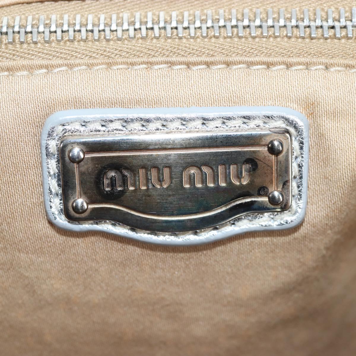 Miu Miu Hand Bag Leather 2way Silver Auth 204825A