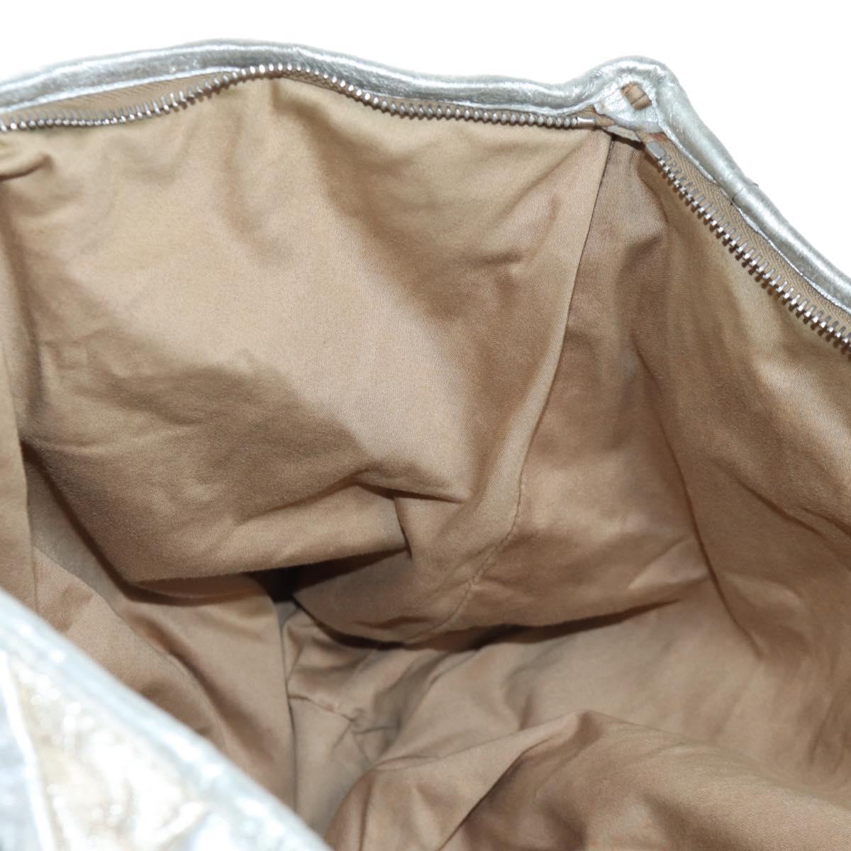 Miu Miu Hand Bag Leather 2way Silver Auth 204825A
