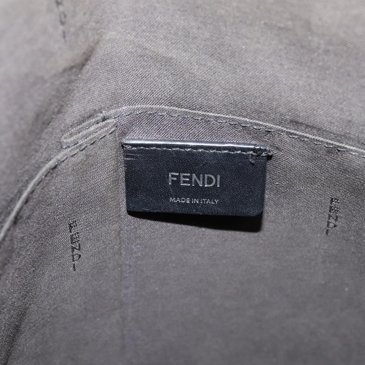FENDI Zucca Canvas Shoulder Bag PVC Black Silver Auth 204826A