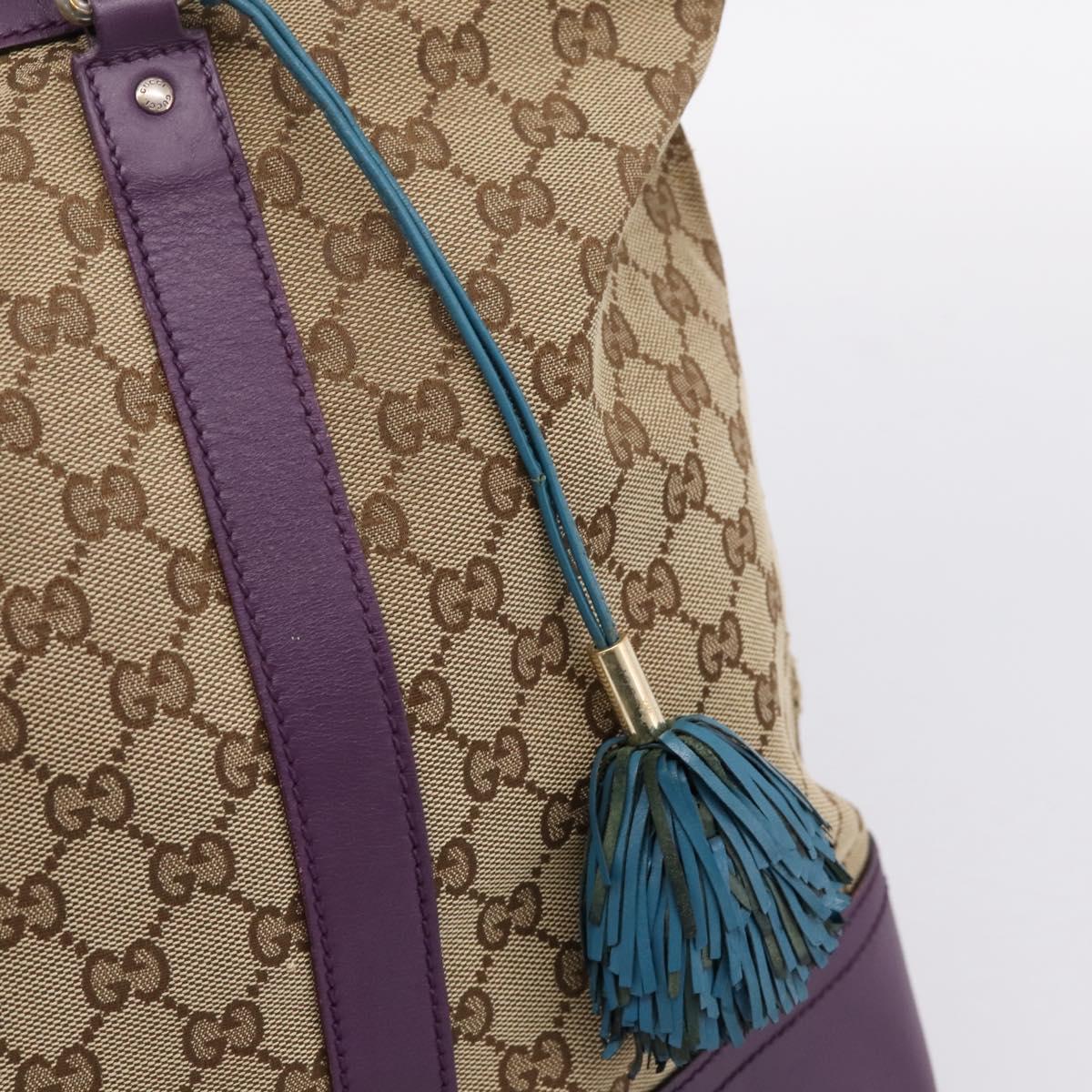 GUCCI GG Canvas Tote Bag Beige Gold 282325 Auth 204828