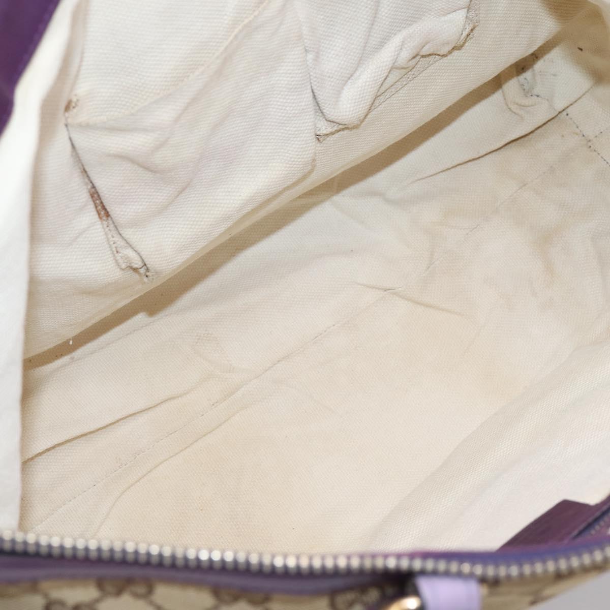 GUCCI GG Canvas Tote Bag Beige Gold 282325 Auth 204828