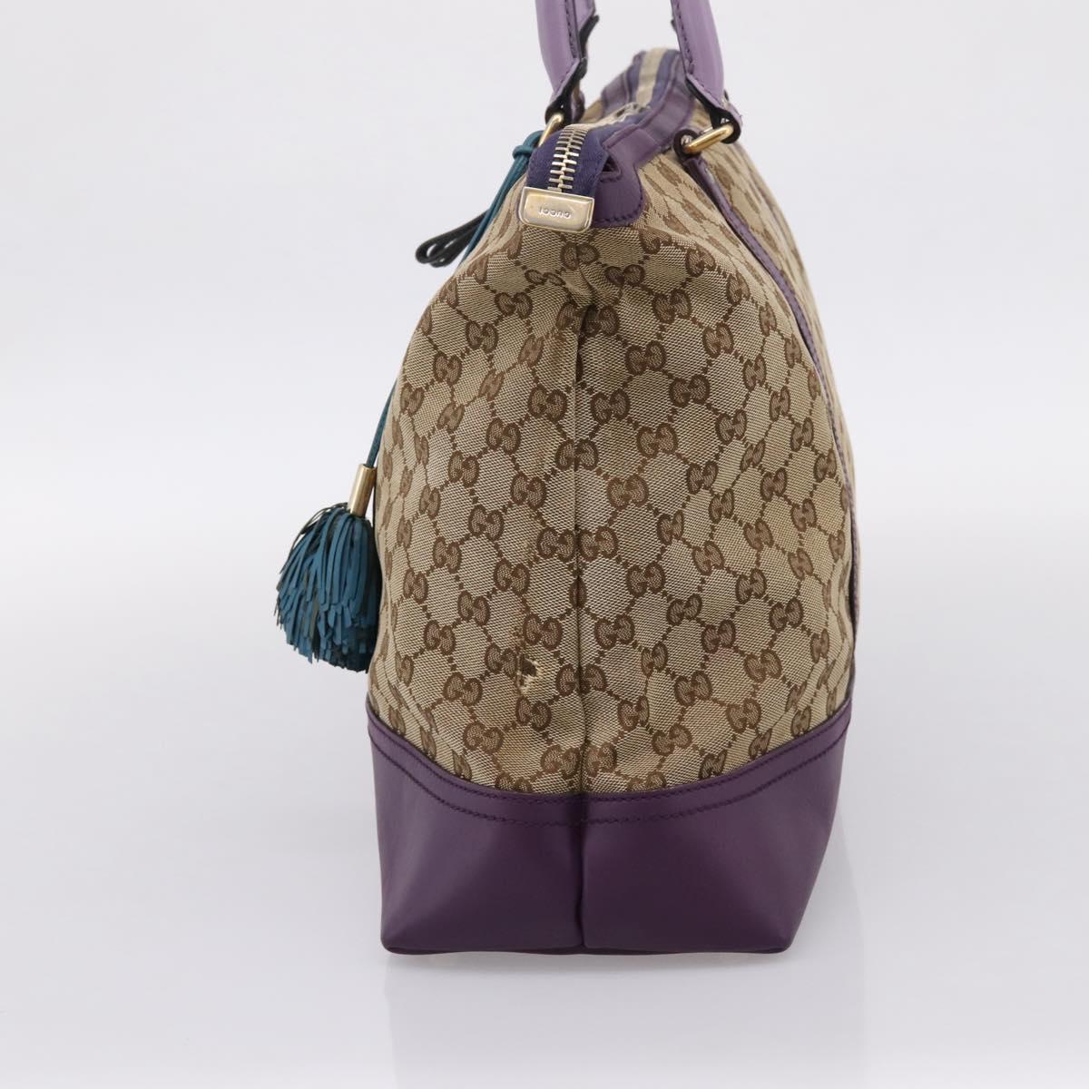 GUCCI GG Canvas Tote Bag Beige Gold 282325 Auth 204828