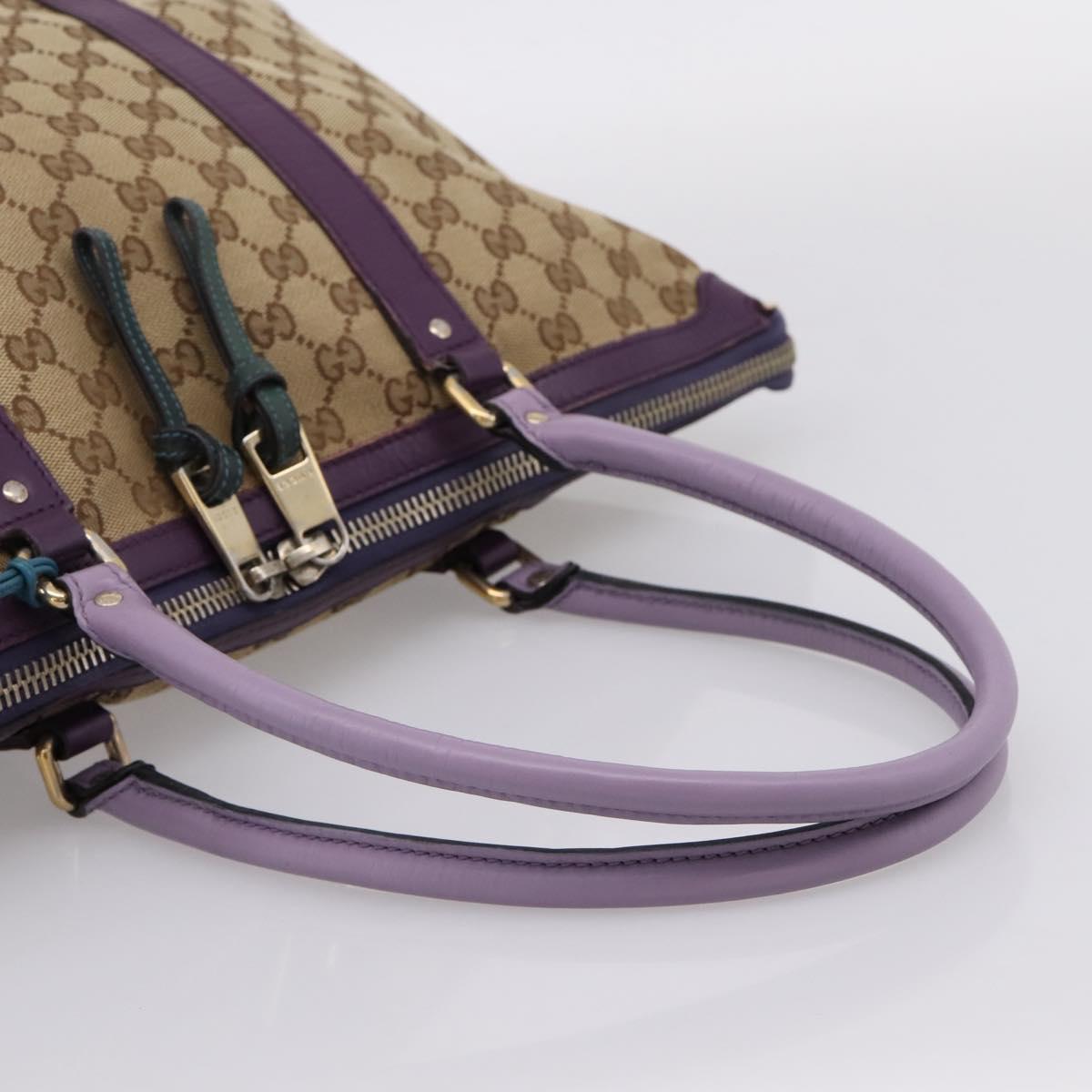 GUCCI GG Canvas Tote Bag Beige Gold 282325 Auth 204828