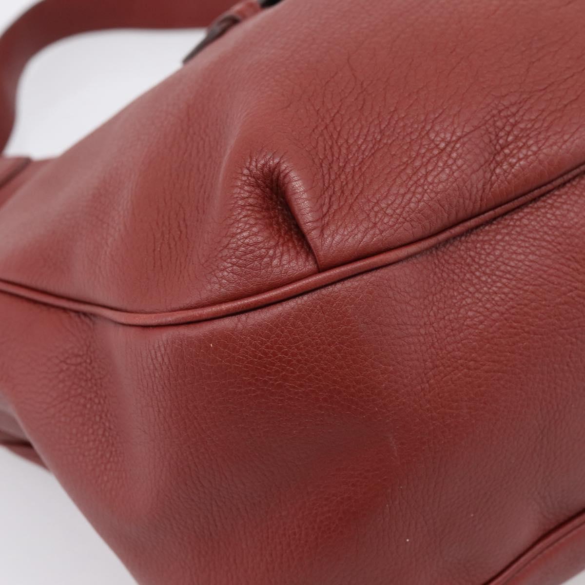 GUCCI Shoulder Bag Leather 2way Red Gold 296851 Auth 204829A