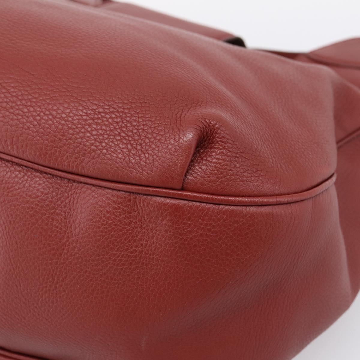 GUCCI Shoulder Bag Leather 2way Red Gold 296851 Auth 204829A