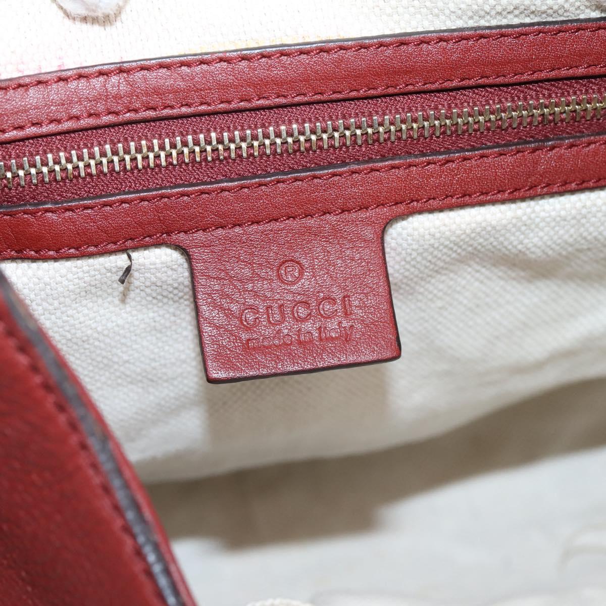 GUCCI Shoulder Bag Leather 2way Red Gold 296851 Auth 204829A