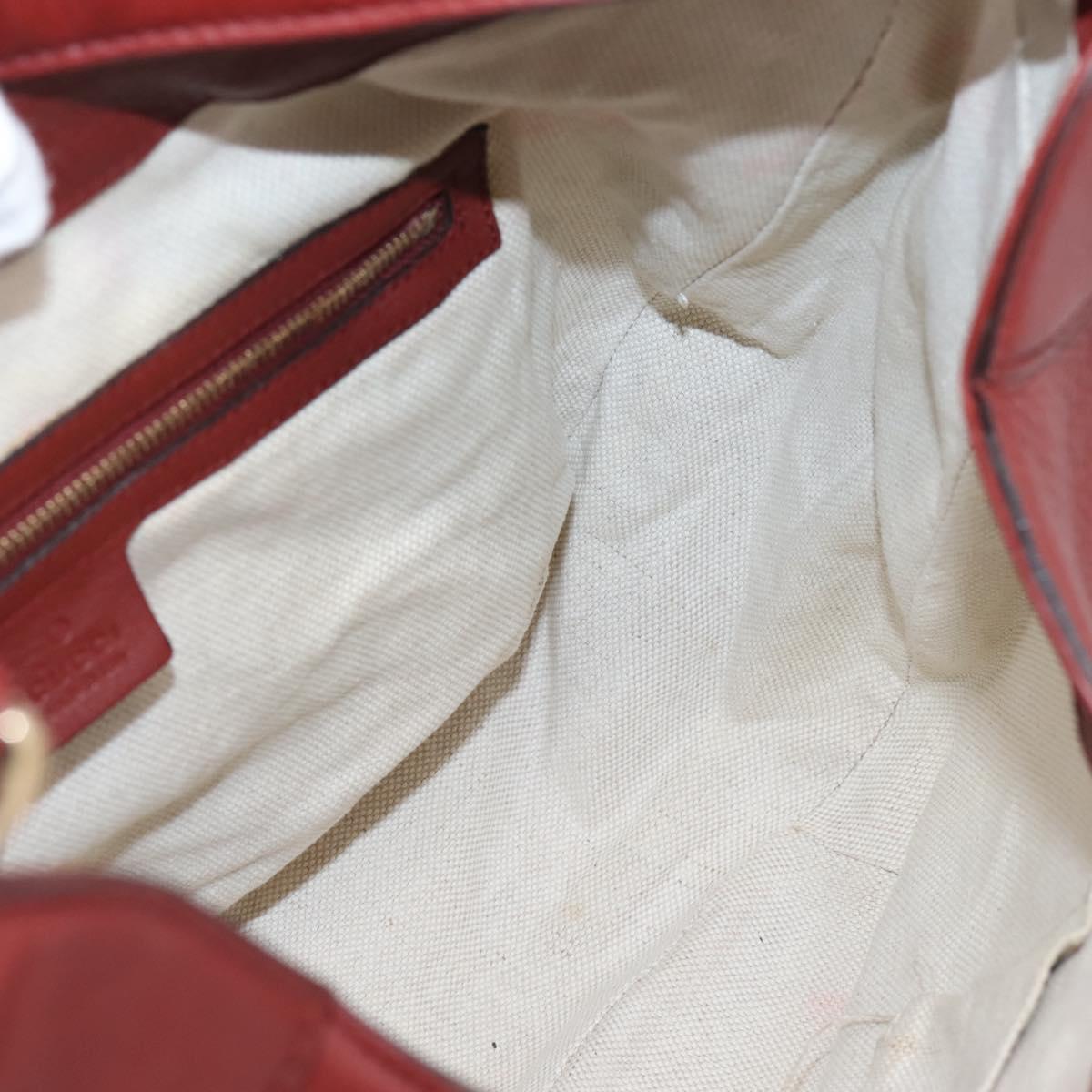GUCCI Shoulder Bag Leather 2way Red Gold 296851 Auth 204829A