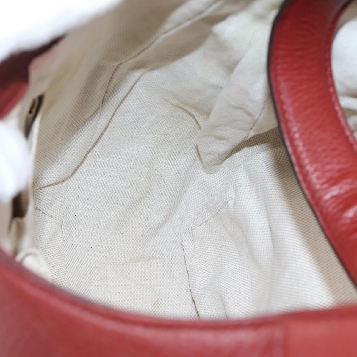 GUCCI Shoulder Bag Leather 2way Red Gold 296851 Auth 204829A