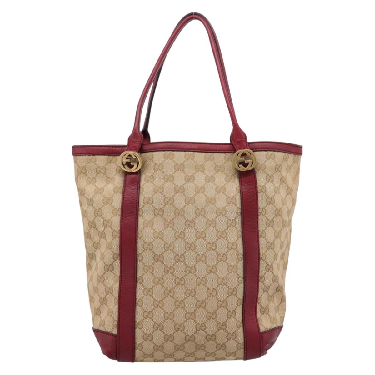 GUCCI GG Canvas Miss GG Tote Bag Beige Gold 342591 Auth 204831