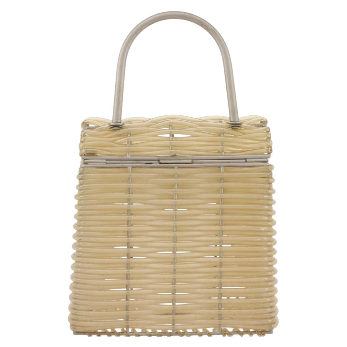 Salvatore Ferragamo Gancini Hand Bag Vinyl Clear Silver Auth 204833