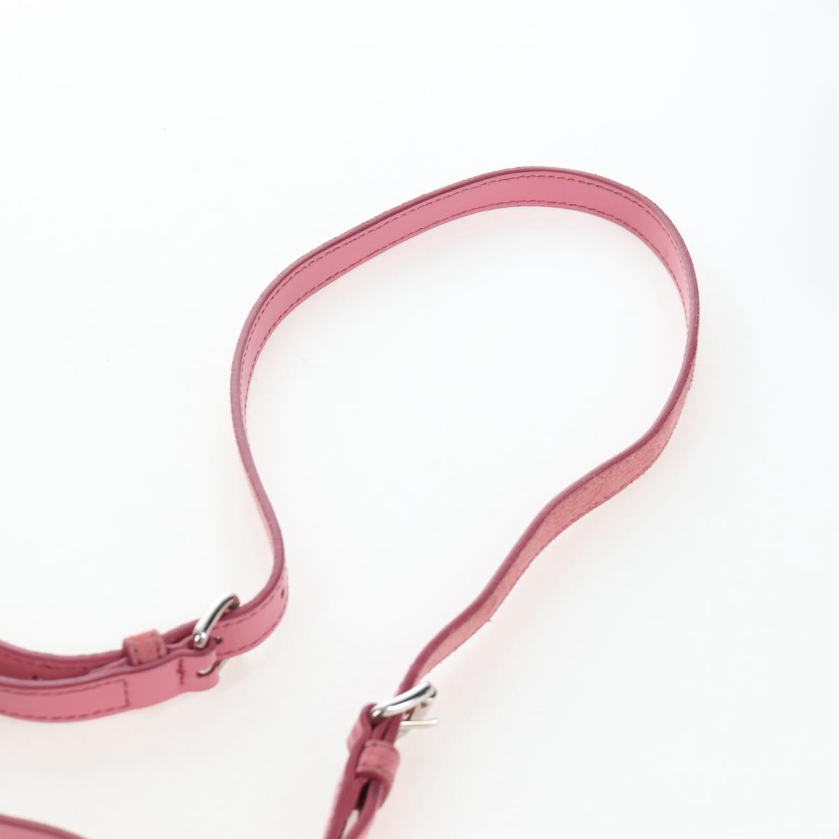 Miu Miu Shoulder Bag Suede Pink Silver Auth 204837A