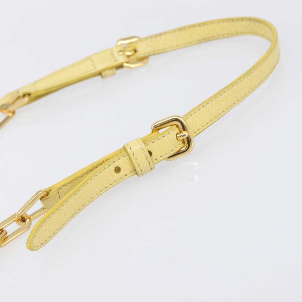 Miu Miu Chain Wallet Shoulder Bag Leather Yellow Gold Auth 204839A