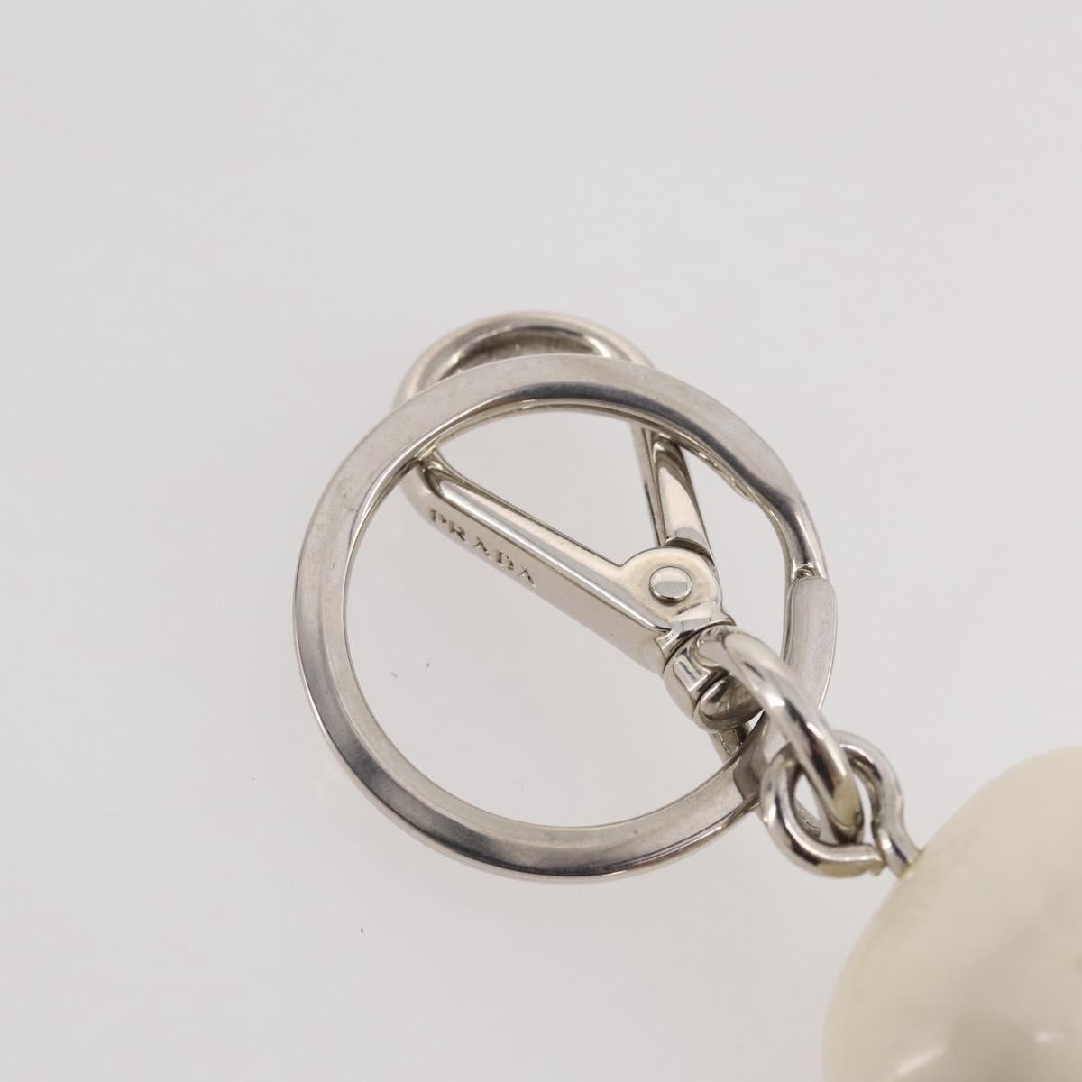 PRADA Robot Key Holder Saffiano leather White LV Auth 204840M