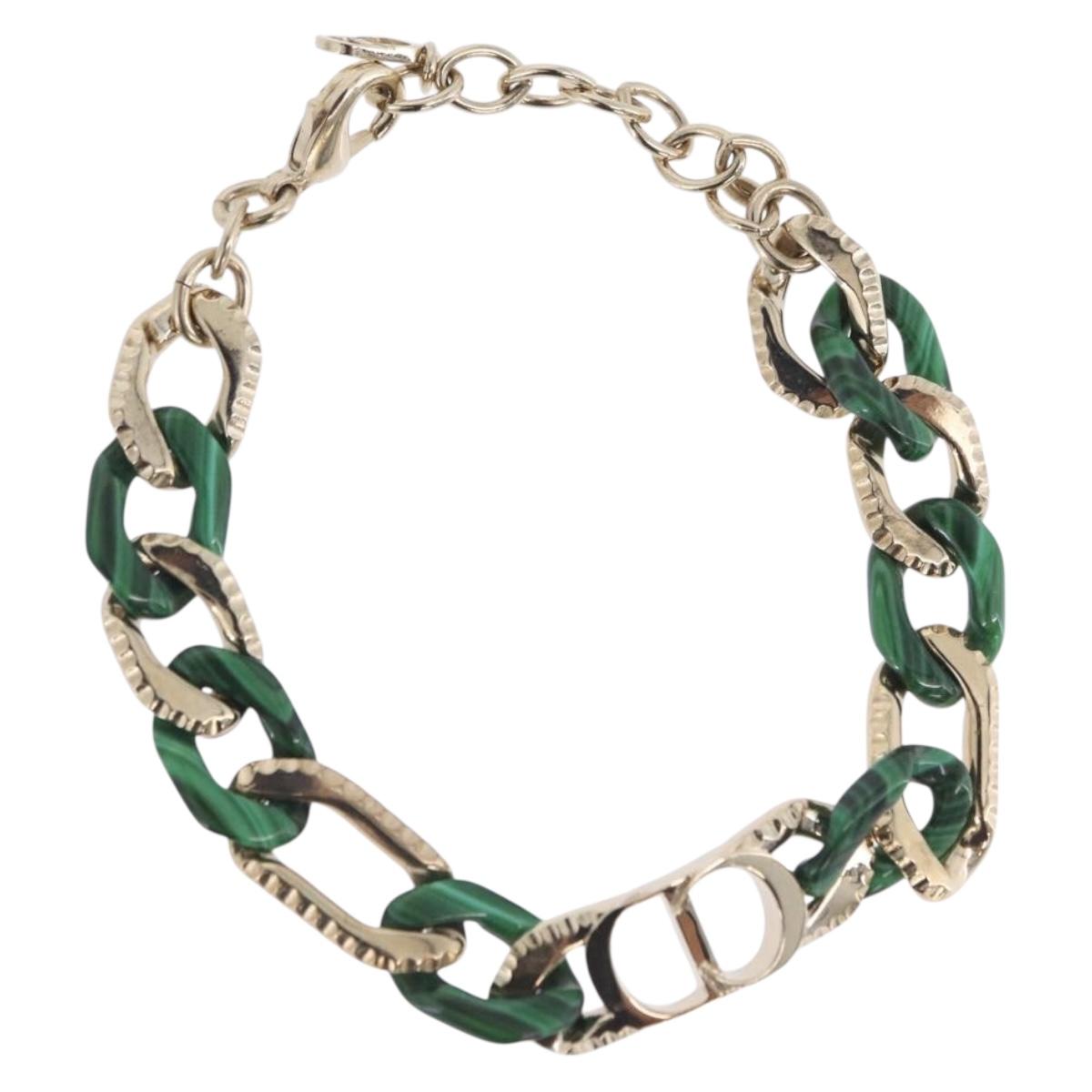 Christian Dior Bracelet metal Green Gold Auth 204841M