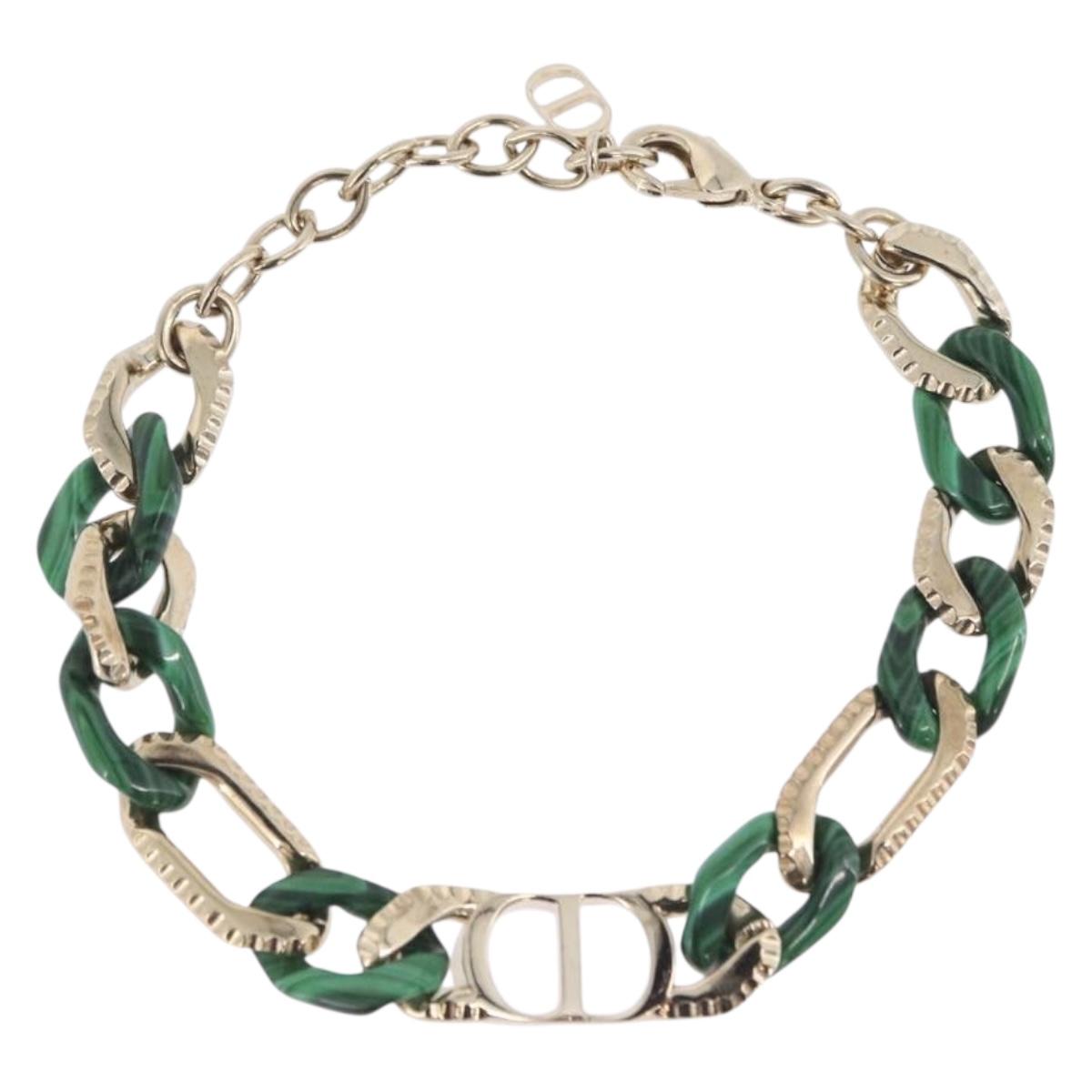 Christian Dior Bracelet metal Green Gold Auth 204841M