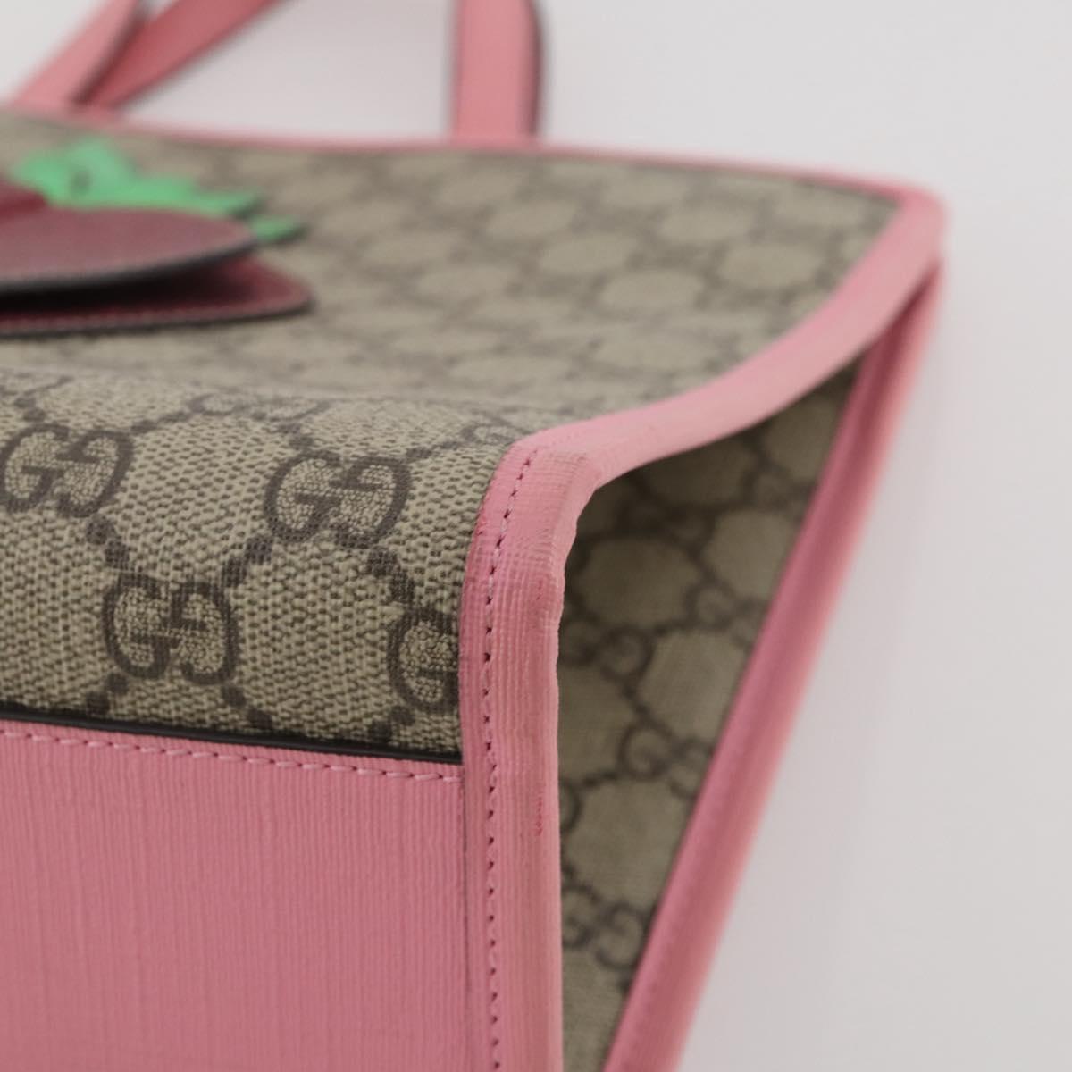 GUCCI GG Supreme Children's Hand Bag PVC Beige 630589 Auth 204842A