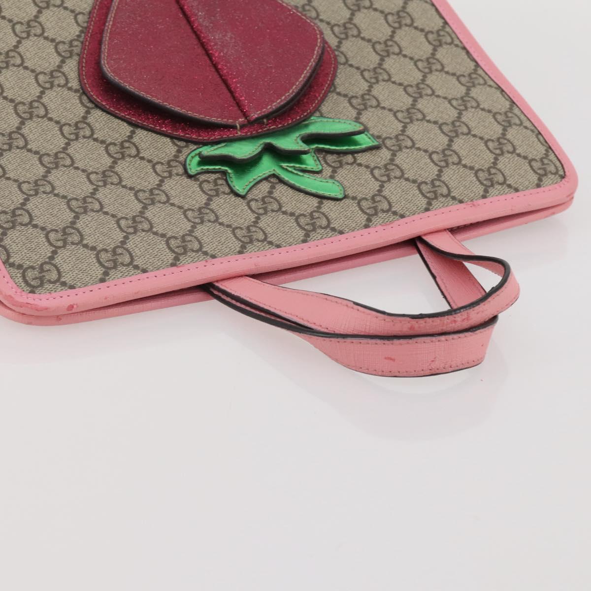 GUCCI GG Supreme Children's Hand Bag PVC Beige 630589 Auth 204842A