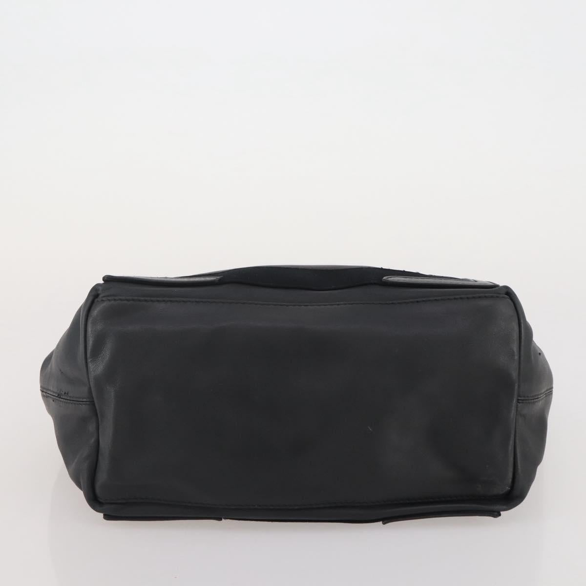 BALENCIAGA Navy Cabas Hand Bag Leather Black Silver 339933 Auth 204847