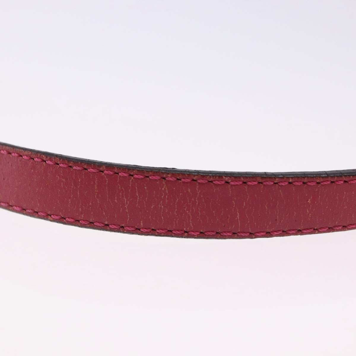 LOEWE Shoulder Bag Leather Red Gold Auth 204848