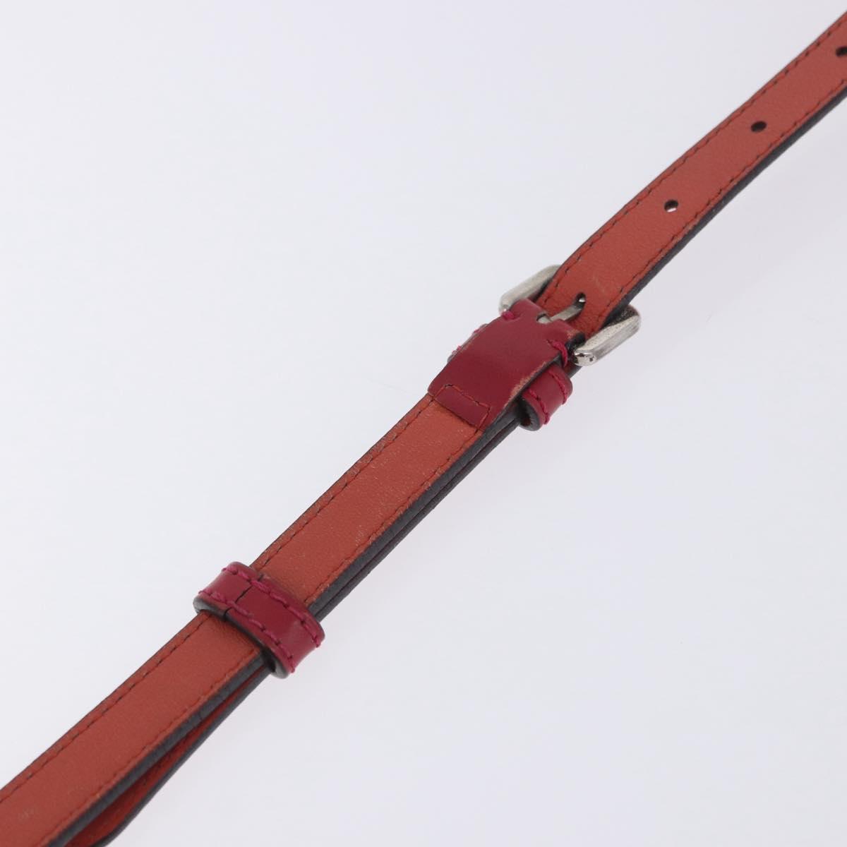 LOEWE Shoulder Bag Leather Red Gold Auth 204848