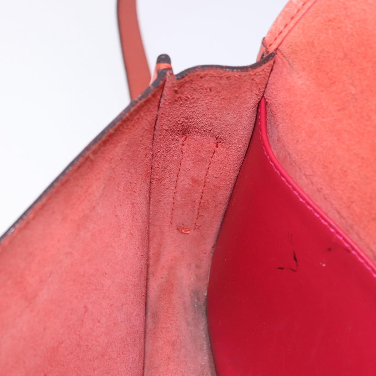 LOEWE Shoulder Bag Leather Red Gold Auth 204848