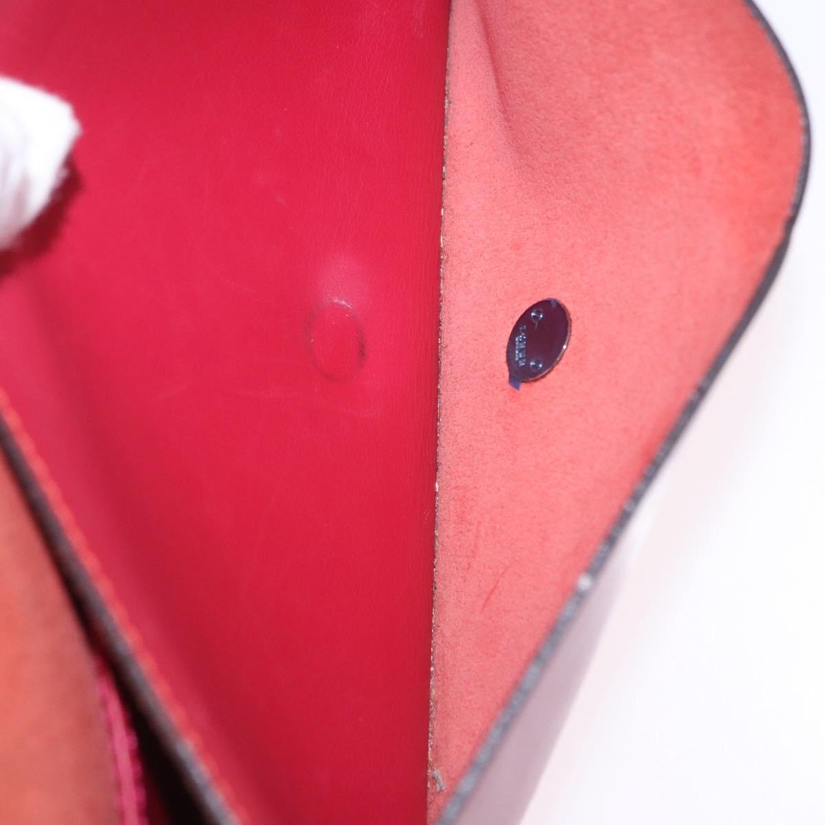 LOEWE Shoulder Bag Leather Red Gold Auth 204848
