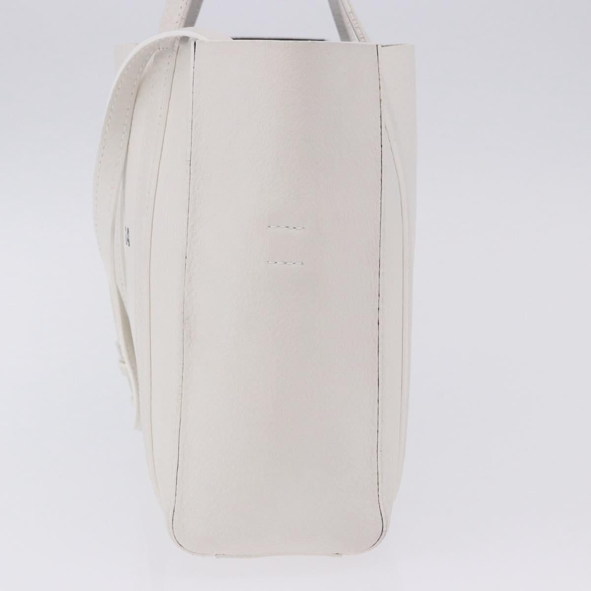 BALENCIAGA Everyday XXS Hand Bag Leather 2way White Silver 551815 Auth 204853A
