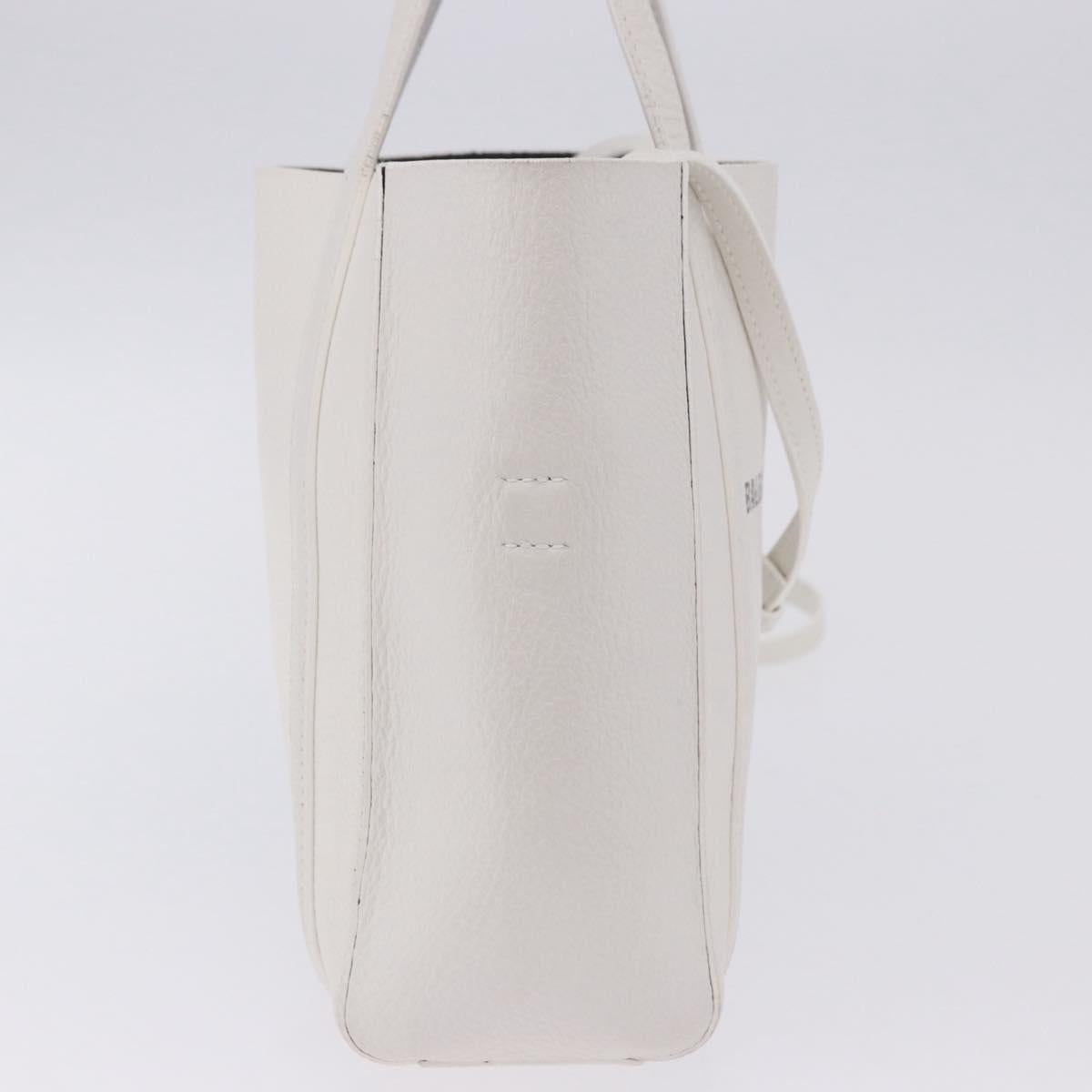 BALENCIAGA Everyday XXS Hand Bag Leather 2way White Silver 551815 Auth 204853A