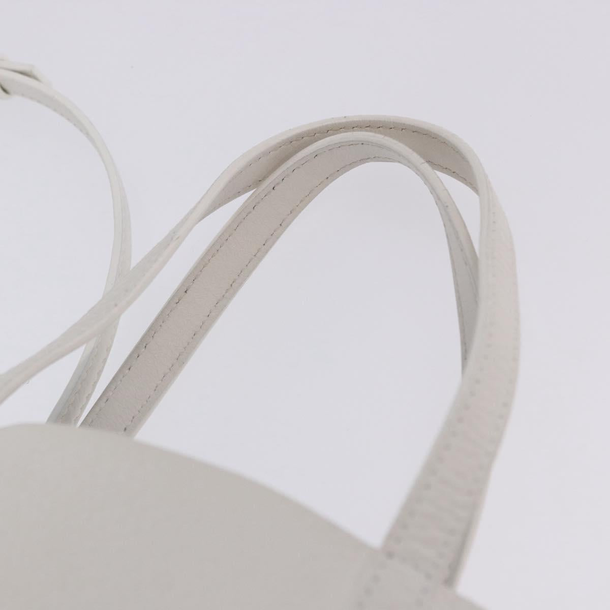 BALENCIAGA Everyday XXS Hand Bag Leather 2way White Silver 551815 Auth 204853A