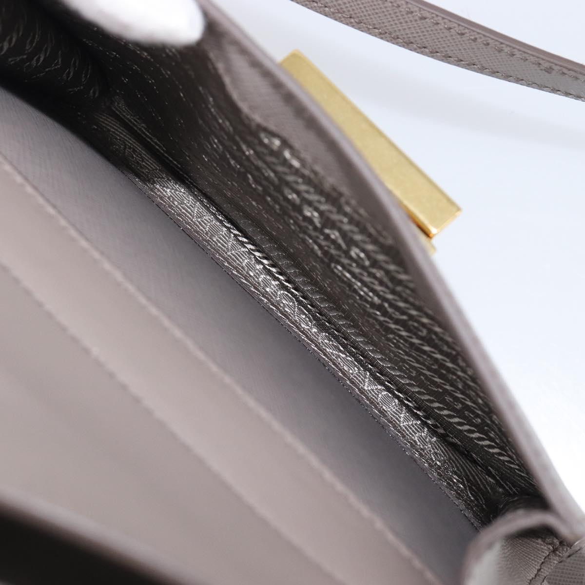 PRADA Galleria Hand Bag Safiano 2way Gray Gold Tone Auth 204854SAV