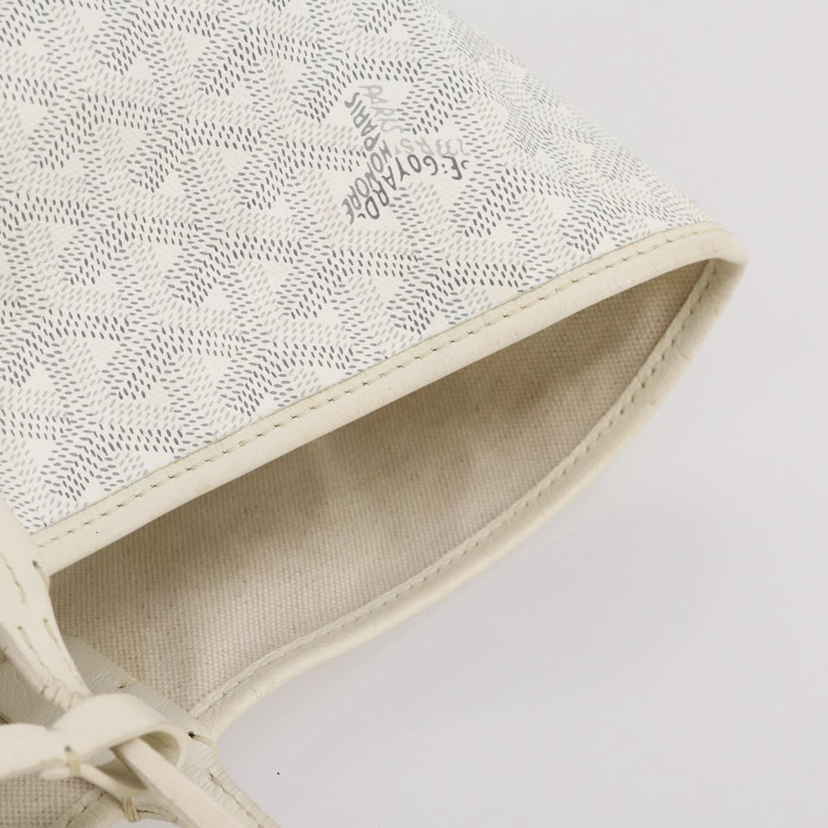 GOYARD Herringbone Saint Louis GM Tote Bag PVC White Auth 204859A
