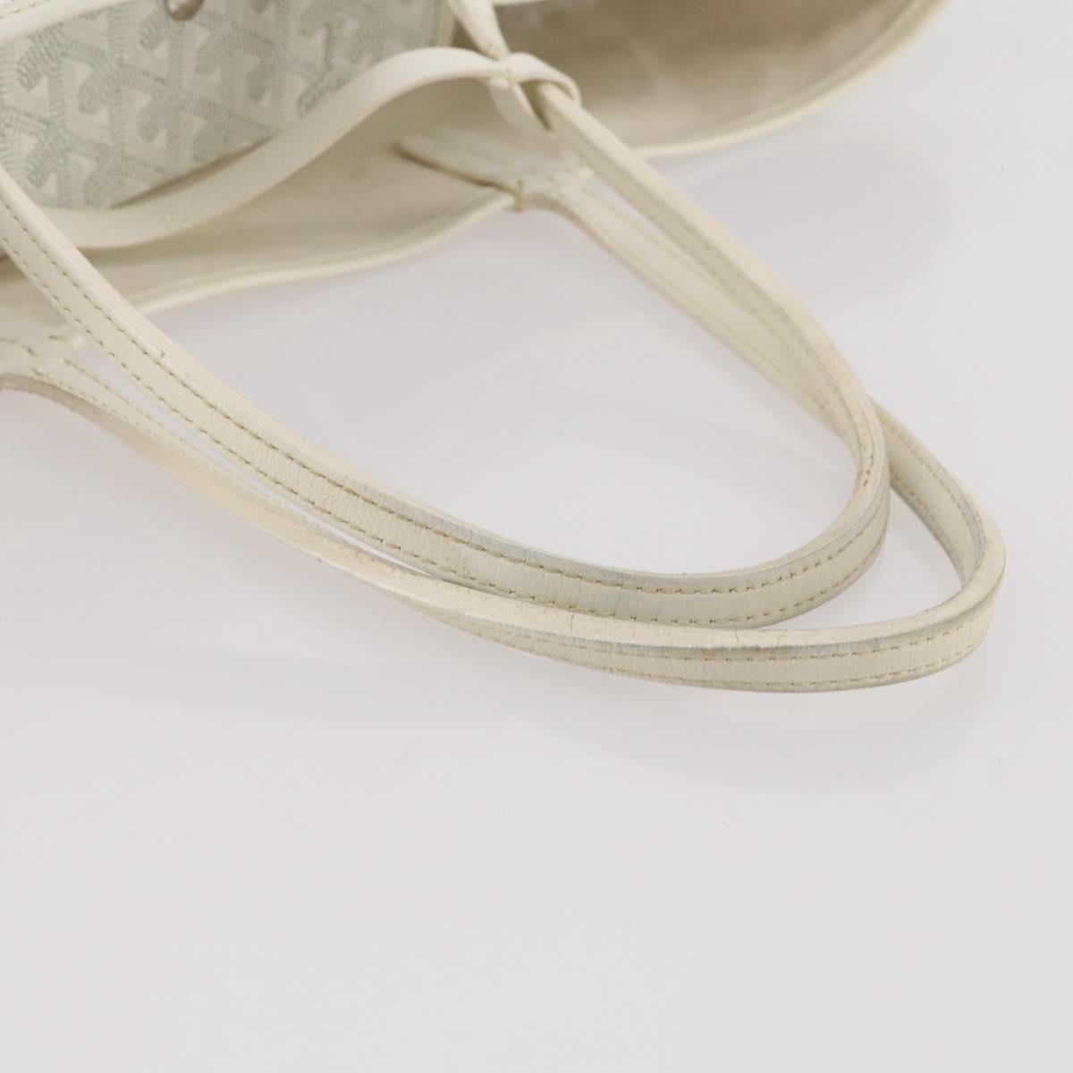 GOYARD Herringbone Saint Louis GM Tote Bag PVC White Auth 204859A