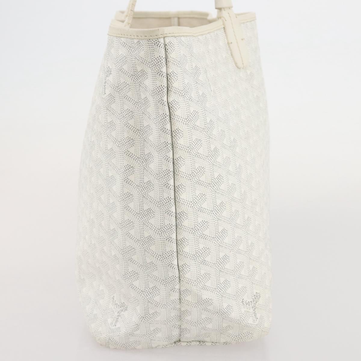 GOYARD Herringbone Saint Louis GM Tote Bag PVC White Auth 204859A